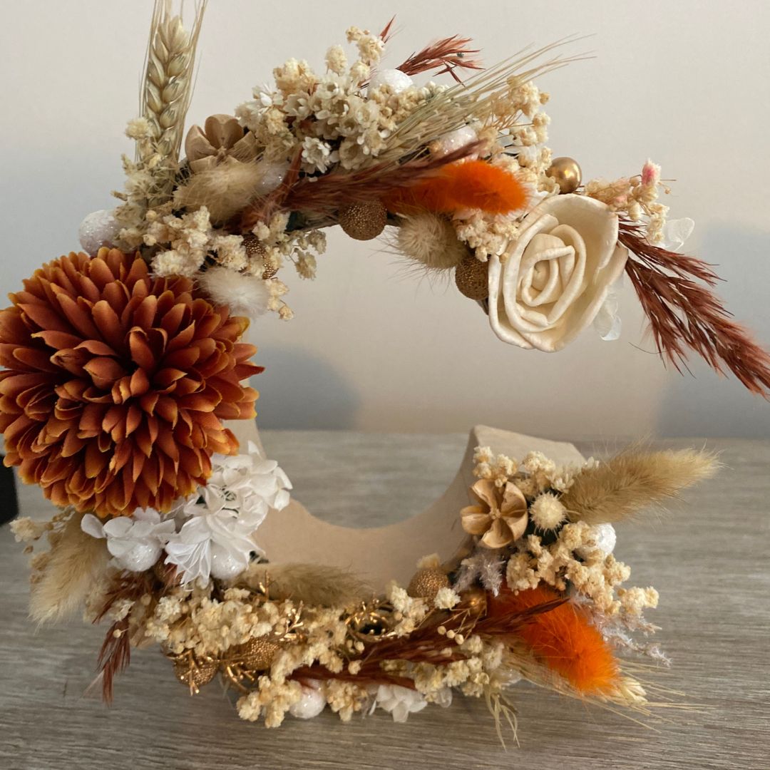 Lettres ou Chiffres en Fleurs Séchées